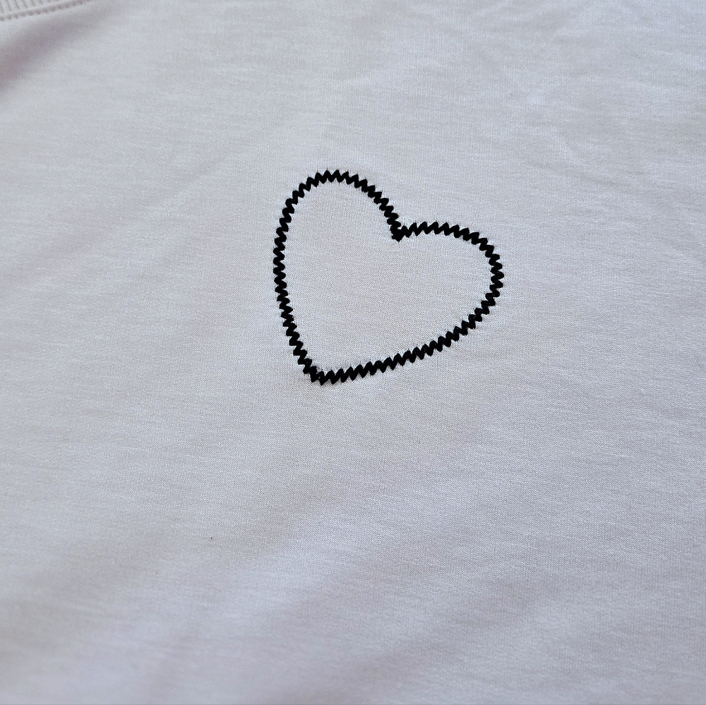 Sage🌿 Collective Stitched🪡 Open Black Heart🖤 Sweatshirt  - NWT - Picture 9 of 14